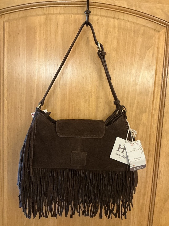 Haute Hippie Handbags - Rare Haute Hippie Suede Shoulder Bag in Dk Brown